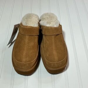 Women's Tan Size 8 Platform Faux Leather Clog Shoes NWT